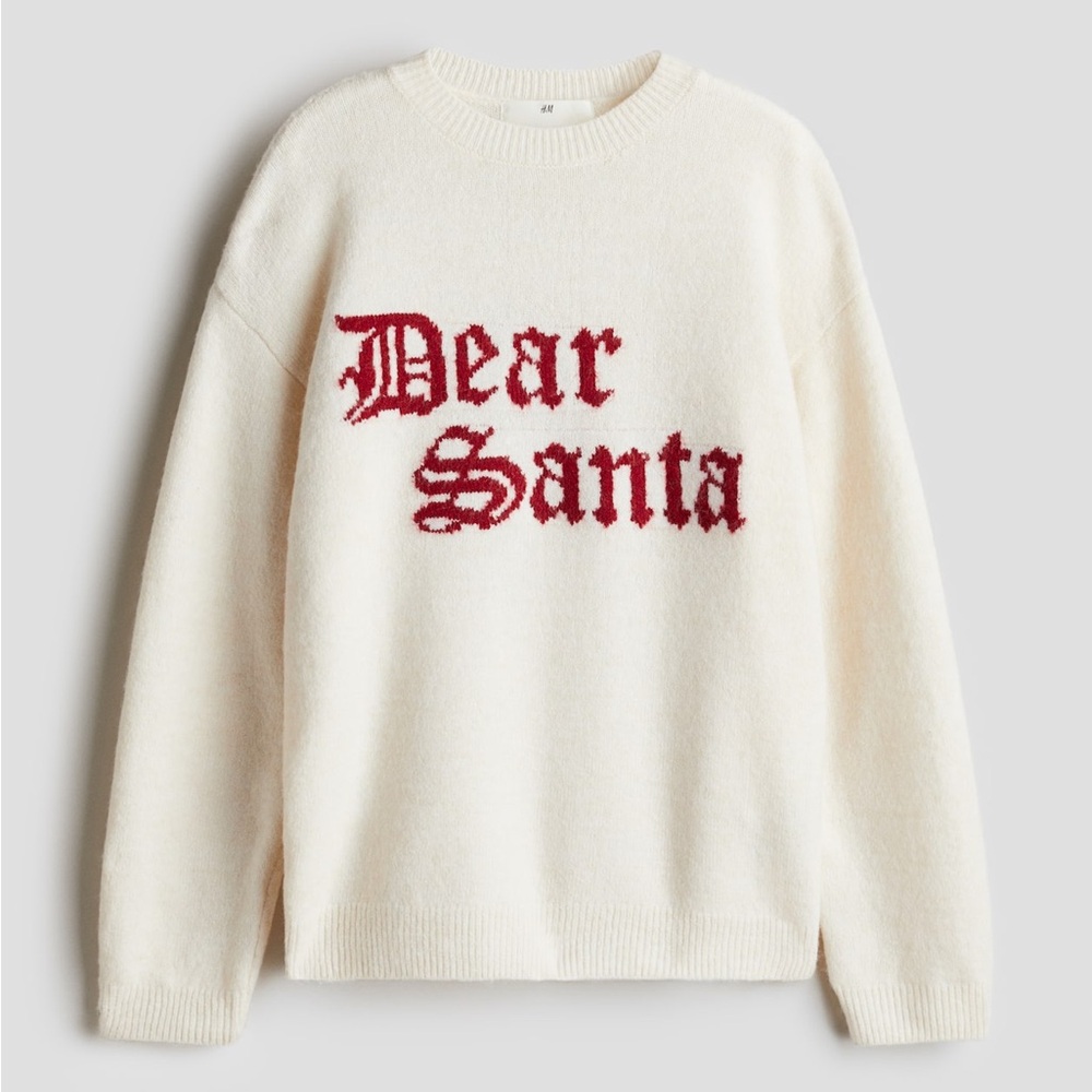 H&M Holiday “Dear Santa” sweater youth 12/14 new with tags